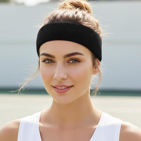 6 Pcs Sweatbands Sports Headband for Men Women, Workout Headbands Sports Sweat Wicking Headband for Basketball, Football, Running Yoga,Hairband for Women and Men in Saudi Arabia