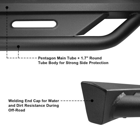 Running Boards Fit 2005-2023 Toyota Tacoma Double Cab Heavy Duty Tacoma Side Steps Pickup Truck Nerf Bars Step Bars Step Rails Rock Sliders Fine Texture Black in Saudi Arabia