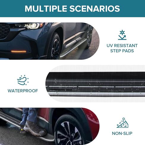 JIAHE Auto Running Boards Nerf Bar for Mazda CX-50 2023 2024 2025,CX50 Black Pairs Aluminum Side Steps w/ 300LBS Capacity,High Strength/Anti-Slip/Removable in Saudi Arabia