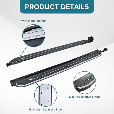 JIAHE Auto Running Boards Nerf Bar for Mazda CX-50 2023 2024 2025,CX50 Black Pairs Aluminum Side Steps w/ 300LBS Capacity,High Strength/Anti-Slip/Removable in Saudi Arabia