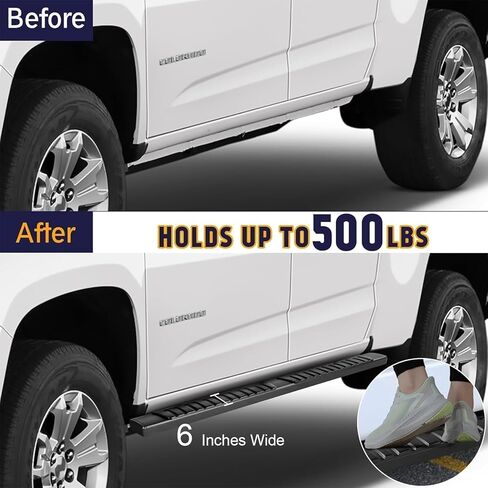 Perfit Liner 6'' Running Boards Compatible with 2015-2026 Chevy Colorado/GMC Canyon Crew Cab 4 Full Size Doors Black Aluminum Alloy Side Steps Rails Nerf Bars 6 inches in Saudi Arabia