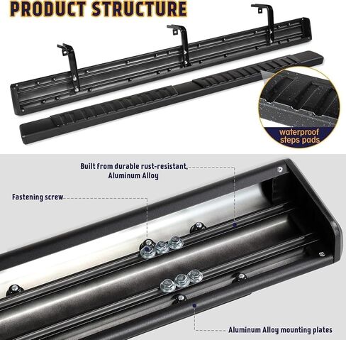 Perfit Liner 6'' Running Boards Compatible with 2015-2026 Chevy Colorado/GMC Canyon Crew Cab 4 Full Size Doors Black Aluminum Alloy Side Steps Rails Nerf Bars 6 inches in Saudi Arabia