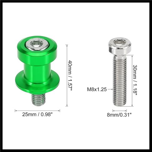 2pcs 8mm Green Aluminum Alloy Motorcycle CNC Swing Arm Spool Slider Stand Shape for Honda Durable Material in Saudi Arabia