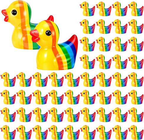 50 Pcs Rainbow Mini Resin Ducks Tiny LGBT Duck Figurines Bulk Small Gay Pride Duckies Resin Animals Figures Garden Landscape Decor for Home Office Car Decor Festive Gift DIY Craft in Kuwait