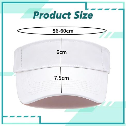 2 Pieces Sport Sun Visor Adjustable Cotton Ball Hats Athletic Sun Caps for Men Women Golf Baseball Tennis Outdoor Activities, Black and White in Kuwait