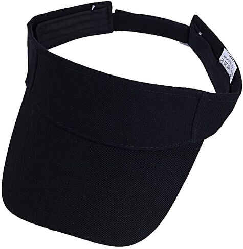 2 Pieces Sport Sun Visor Adjustable Cotton Ball Hats Athletic Sun Caps for Men Women Golf Baseball Tennis Outdoor Activities, Black and White in Kuwait