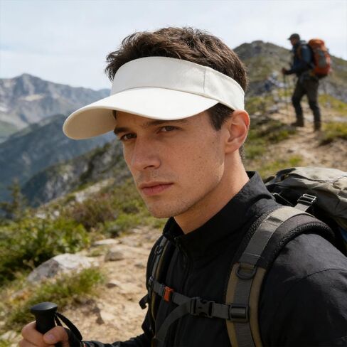 2 Pieces Sport Sun Visor Adjustable Cotton Ball Hats Athletic Sun Caps for Men Women Golf Baseball Tennis Outdoor Activities, Black and White in Kuwait