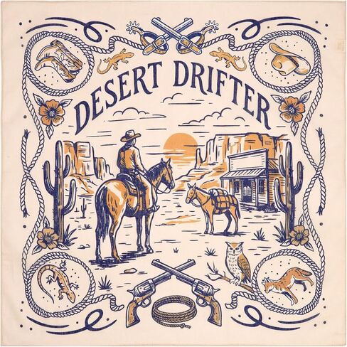 باندانا قطنية بتصميم أصلي مقاس 55.88 سم × 55.88 سم | أغطية رأس متعددة الأغراض in Kuwait