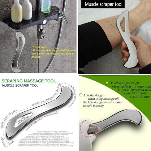Professional Muscle Scraper Tool Set, Guasha Stainless Steel Physical Therapy Massage Tools with Storage Case, 3-Piece in Saudi Arabia