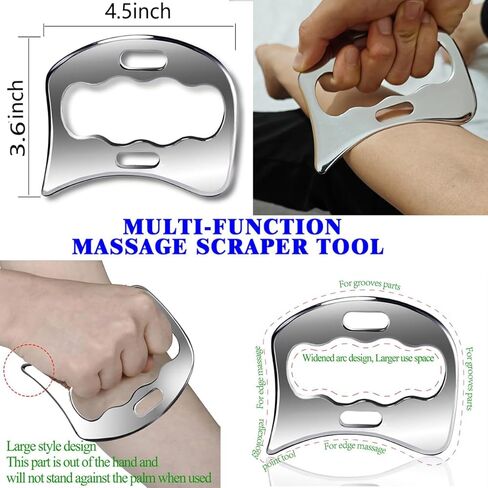 Professional Muscle Scraper Tool Set, Guasha Stainless Steel Physical Therapy Massage Tools with Storage Case, 3-Piece in Saudi Arabia