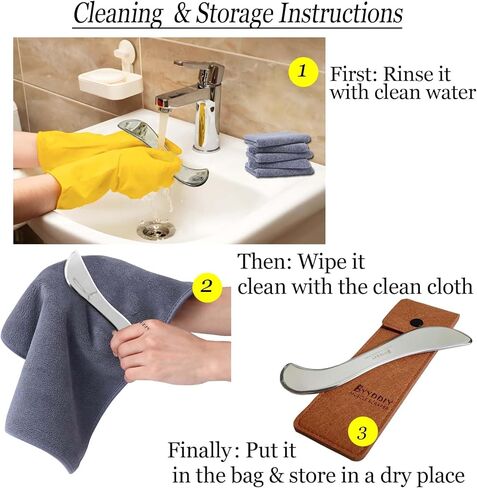 BYYDDIY 3 in 1 Stainless Steel Muscle Scraper Tools Set,Scraping Massage Tools for Physical Therapy,Derma Edge & GuaSha Massage Scraper Tool in Kuwait