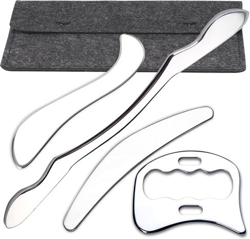 مجموعة أدوات مكشطة العضلات 4 في 1 من FeelFree Sport - أدوات كشط تدليك غوا شا لتحريك الأنسجة الرخوة، والعلاج الطبيعي للظهر والساقين والذراعين in Kuwait