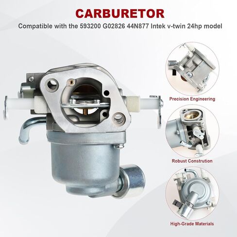 593200 Carburetor For Briggs & Stratton 593200 595321 593197 G02826 44N877 Intek V-twin 24HP 724cc Engine Lawn Tractor Mower in Kuwait
