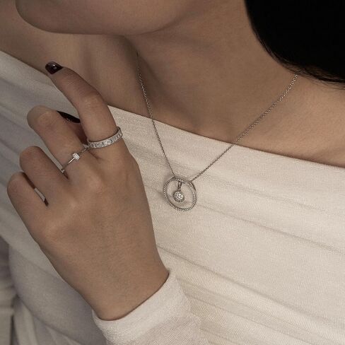 DIAMONBLISS مارلين مونرو خاتم الخلود | خاتم إنفينيتي من الفضة الإسترليني عيار 925 مطلي بالبلاتينيوم وقطع باغيت | 3 قيراط مكعب زركونيا ألماس محفز CZ in Kuwait