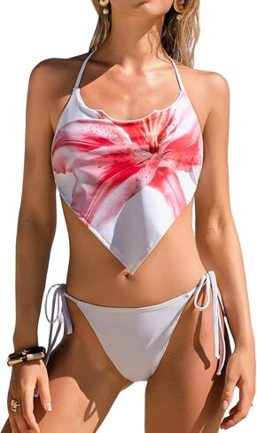 ZAFUL المرأة Tankini مجموعة السباغيتي الأشرطة الرسن بِدل السباحة عالية الساق التعادل الجانب ثونغ ثوب السباحة عطلة الشاطئ المايوه in Saudi Arabia