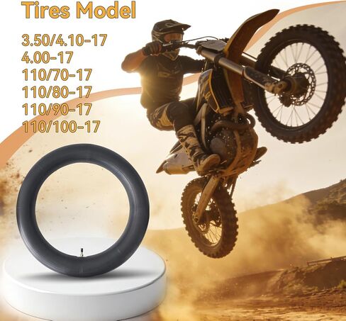 3.50/4.10-17 Inner Tube 110/90-17 Tube Replacement with Straight Valve Stem- TR4 in Kuwait