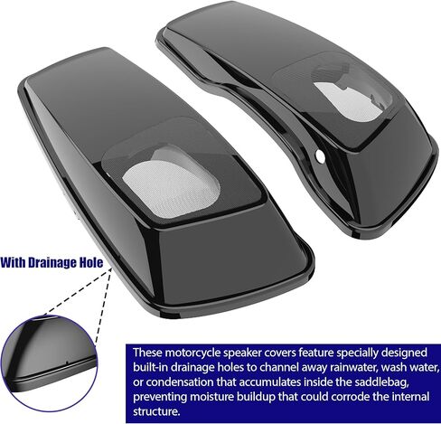 Advanblack Vivid Black Saddlebag Speaker Lids, Motorcycle Stretched Bags Lid 6x9 W/Drainage Holes Fits For 2014-2023 Harley Touring Street Glide Road King Road Glide Electra Glide in Saudi Arabia