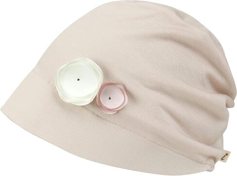 قبعة نوم من ililily Tencel Lyocell مزخرفة بالزهور لتساقط الشعر، قبعة كيميائية ناعمة الملمس وقابلة للتمدد in Kuwait
