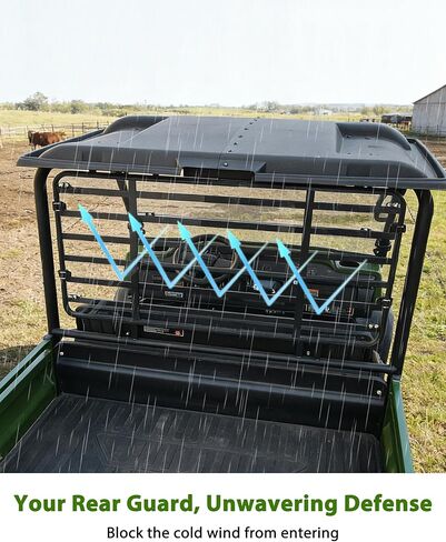 Rear Windshield for Kawasaki Mule 4000 4010 2009-2026, 1/5" Thick One-piece Impact Resistant Durable PC Back Window with 360° Rubber Strip for Kawasaki Mule 4000 4010 Accessories, Clear in Saudi Arabia