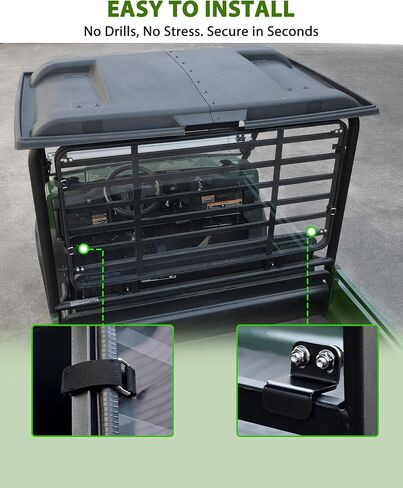 Rear Windshield for Kawasaki Mule 4000 4010 2009-2026, 1/5" Thick One-piece Impact Resistant Durable PC Back Window with 360° Rubber Strip for Kawasaki Mule 4000 4010 Accessories, Clear in Saudi Arabia