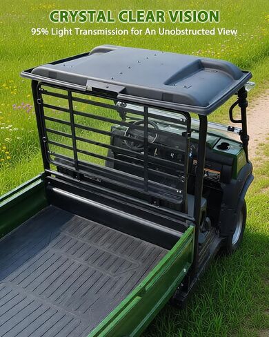 Rear Windshield for Kawasaki Mule 4000 4010 2009-2026, 1/5" Thick One-piece Impact Resistant Durable PC Back Window with 360° Rubber Strip for Kawasaki Mule 4000 4010 Accessories, Clear in Saudi Arabia