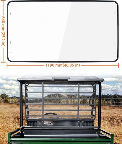 Rear Windshield for Kawasaki Mule 4000 4010 2009-2026, 1/5" Thick One-piece Impact Resistant Durable PC Back Window with 360° Rubber Strip for Kawasaki Mule 4000 4010 Accessories, Clear in Saudi Arabia