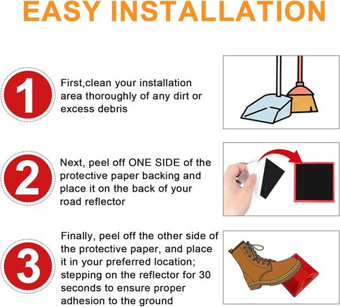 4 Pack Red Road Reflectors 4 inch Street Pavement Asphalt Stud Markers Great for Speed Bumps, Sidewalks, Pedestrian Crossings, Freeways Driveways in Kuwait