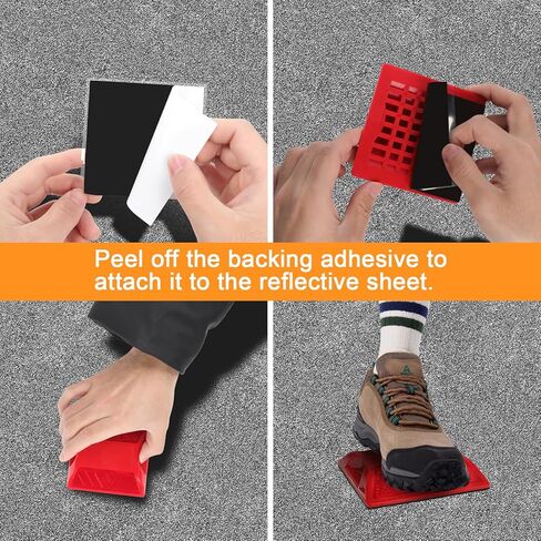 4 Pack Red Road Reflectors 4 inch Street Pavement Asphalt Stud Markers Great for Speed Bumps, Sidewalks, Pedestrian Crossings, Freeways Driveways in Kuwait