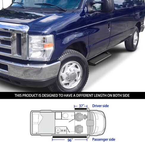 لوحات الجري APS Premium 6in باللون الأسود المتوافقة مع Ford Econoline بالحجم الكامل Van 99-14 in Saudi Arabia