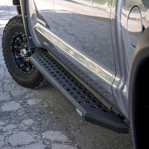 Go Rhino RB20 Running Boards & Brackets | Galvanized Steel, Protective Bedliner Coating | 69404887T | Fits 2019 - 2025 Chevrolet Silverado & GMC Sierra Crew Cab (See description) in Saudi Arabia