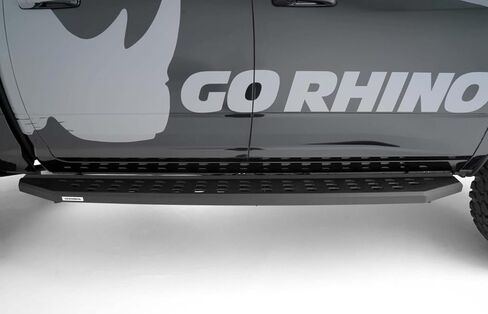Go Rhino RB20 Running Boards & Brackets | Galvanized Steel, Protective Bedliner Coating | 69404887T | Fits 2019 - 2025 Chevrolet Silverado & GMC Sierra Crew Cab (See description) in Saudi Arabia