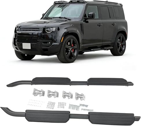 Aluminum Running Boards Fit for 2020 2021 2022 2023 2024 2025 2026 LR Land Rover Defender 110 130 L663 4 Door Side Steps Nerf Bars in Kuwait