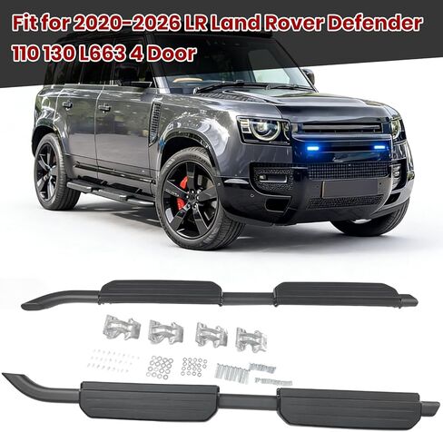 Aluminum Running Boards Fit for 2020 2021 2022 2023 2024 2025 2026 LR Land Rover Defender 110 130 L663 4 Door Side Steps Nerf Bars in Kuwait