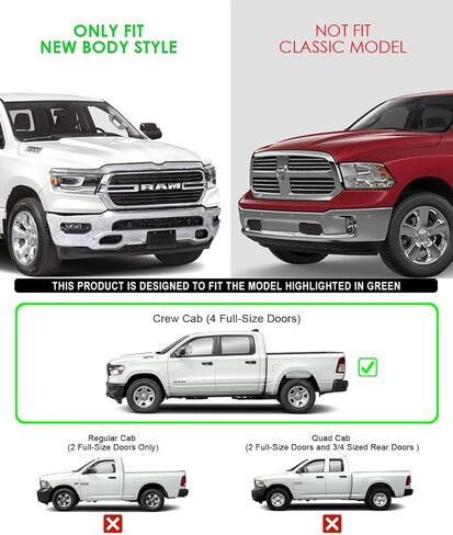 Tuxtreme Wheel to Wheel Running Boards 5-inch Compatible with Ram 1500 2019-2026 Crew Cab 5.5ft Bed (Exclude 19-24 Ram 1500 Classic) Stainless Steel (Nerf Bars Side Steps Side Bars) in Kuwait