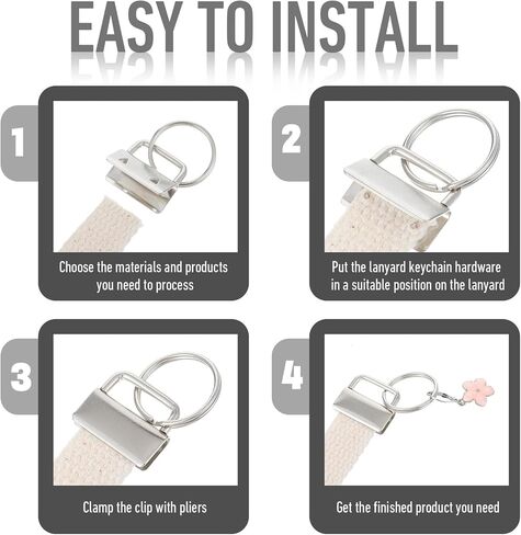 100 قطعة من سلسلة المفاتيح Key Fob Hardware مع حلقة منفصلة (فضية، 1 بوصة) in Saudi Arabia