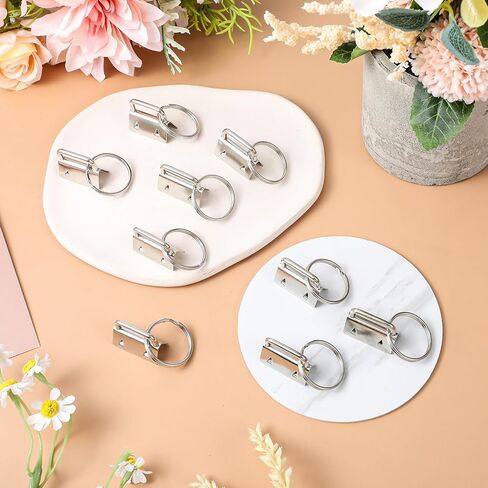 100 قطعة من سلسلة المفاتيح Key Fob Hardware مع حلقة منفصلة (فضية، 1 بوصة) in Saudi Arabia