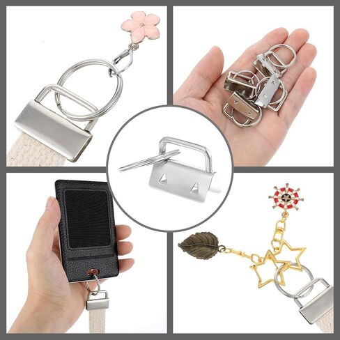100 قطعة من سلسلة المفاتيح Key Fob Hardware مع حلقة منفصلة (فضية، 1 بوصة) in Saudi Arabia