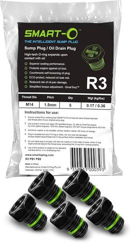 SMART-O R3 Oil Drain Plug M14x1.5mm - Engine Oil Pan Protection Plug with Anti-Leak & Anti-Vibration Function - Install Faster, Re-usable and Eco-Friendly in Saudi Arabia