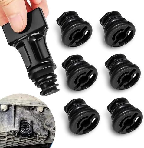 Downhill 7 PCS Oil Pan Drain Plug, Oil Drain Plug with Removal Tool, Waterproof No Leak 06L103801 Bolts Replacement, Compatible with A3 A4 A5 B9 Q5 Q7 A6L (Black) in Kuwait