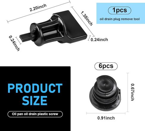 Downhill 7 PCS Oil Pan Drain Plug, Oil Drain Plug with Removal Tool, Waterproof No Leak 06L103801 Bolts Replacement, Compatible with A3 A4 A5 B9 Q5 Q7 A6L (Black) in Kuwait