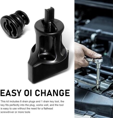 Downhill 7 PCS Oil Pan Drain Plug, Oil Drain Plug with Removal Tool, Waterproof No Leak 06L103801 Bolts Replacement, Compatible with A3 A4 A5 B9 Q5 Q7 A6L (Black) in Kuwait