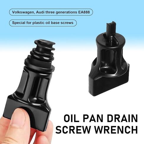 Downhill 7 PCS Oil Pan Drain Plug, Oil Drain Plug with Removal Tool, Waterproof No Leak 06L103801 Bolts Replacement, Compatible with A3 A4 A5 B9 Q5 Q7 A6L (Black) in Kuwait