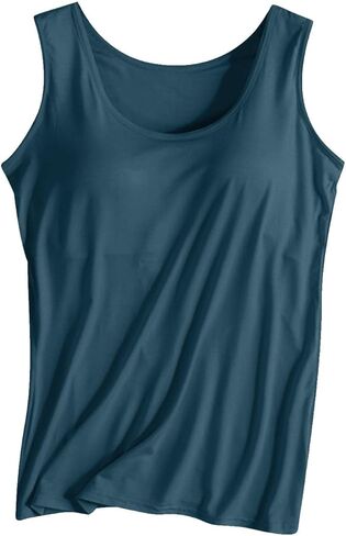 تانك توب مع حمالة صدر مدمجة للنساء Racerback تجريب الرف حمالات الصدر الدبابات الأساسية مبطن قميص يوجا مشروط الملابس الداخلية in Kuwait