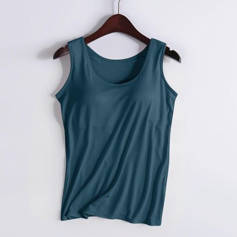 تانك توب مع حمالة صدر مدمجة للنساء Racerback تجريب الرف حمالات الصدر الدبابات الأساسية مبطن قميص يوجا مشروط الملابس الداخلية in Kuwait