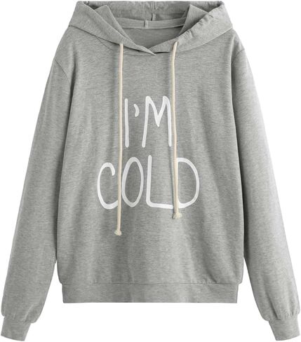 سويت شيرت سويت شيرت بقلنسوة بأكمام طويلة للنساء من SweatyRocks، سويت شيرت بقلنسوة كاجوال برباط ورسومات جرافيك in Saudi Arabia