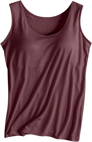 تانك توب مع حمالة صدر مدمجة للنساء Racerback تجريب الرف حمالات الصدر الدبابات الأساسية مبطن قميص يوجا مشروط الملابس الداخلية in Kuwait