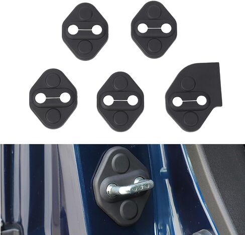 5PCS Car Door Lock Latches Cover Protector for Suzuki Jimny 2019-2025 ABS Car Interior Accessories Plate Cover Decoration (Black) in Kuwait