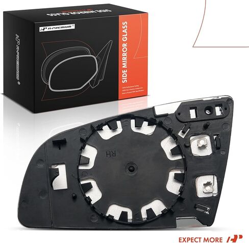 A-Premium الجانب الأيمن للراكب مرآة ساخنة مع لوحة دعم - متوافق مع Audi A4 2002-2008، A4 Quattro 2002-2008، A6 2006-2011، A6 Quattro 2005-2011، A3 2006-2008، RS4 2007-2008، S4، S6 in Saudi Arabia