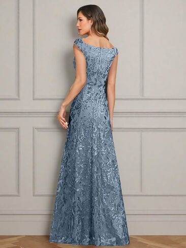 Sequin Mother of The Bride Dresses for Wedding Guest Off The Shoulder Evening Formal Dress JH037 in Saudi Arabia