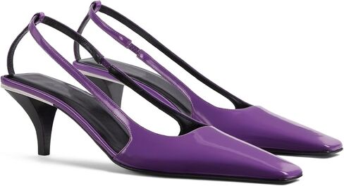 Slingback Heels for Women Closed Square Toe Low Kitten Heel Pumps Elastic Ankle Strappy Fashion Party Dress Shoes in Kuwait